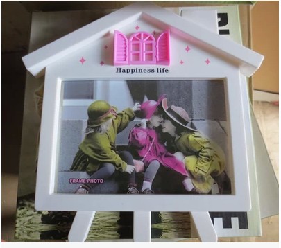 7寸小房子 带支架 塑料 儿童卡通相框 摆台 影楼相框厂家批发