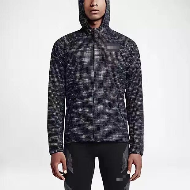 品牌黑色拉链折扣男子跑步茄克夹克风衣外套迷彩反光防水防风透气