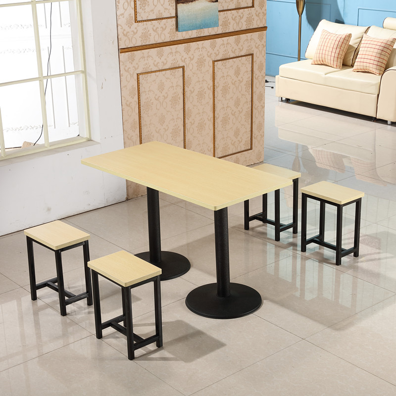 小户型可伸缩折叠餐桌快餐店桌椅组合省空间家用桌钢木吃饭桌