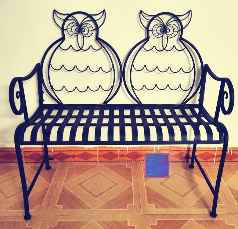 欧式双人单人猫头鹰椅子铁艺办公前台椅酒吧椅子仿古创意餐桌餐椅