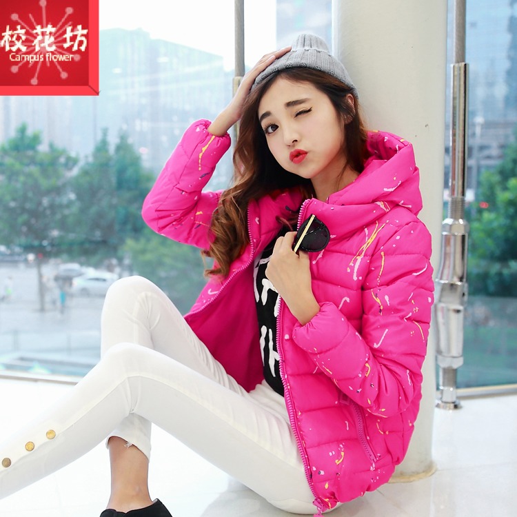 冬季新款韩版修身时尚短款立领修身连帽羽绒服保暖学院风甜美外套