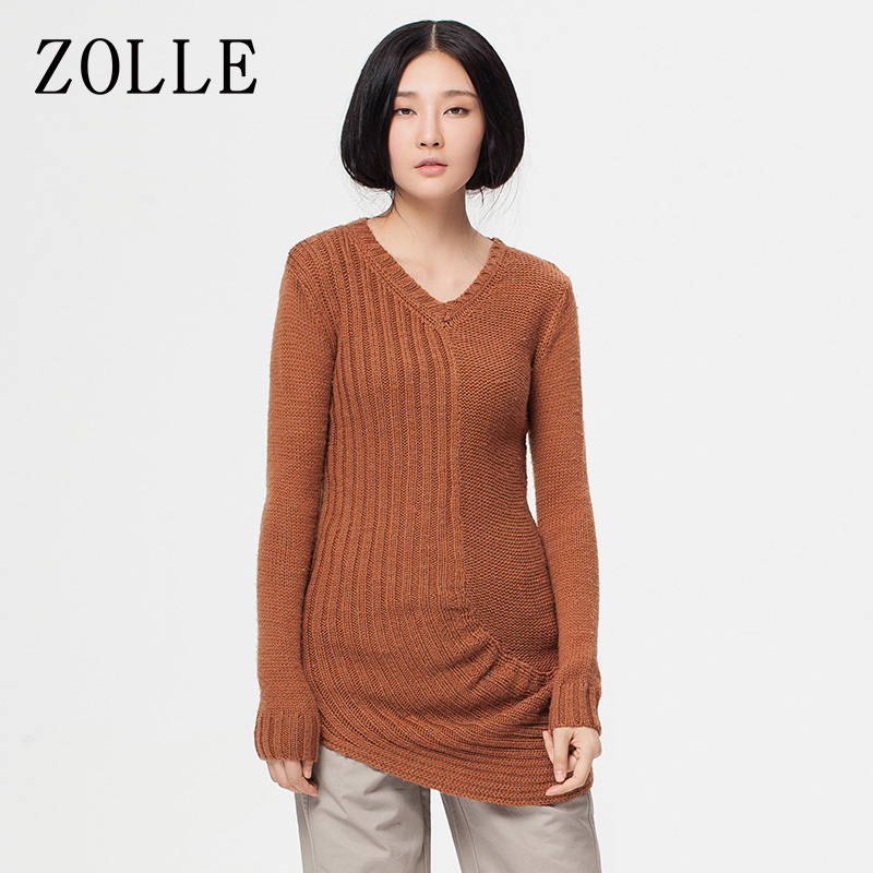 【年末清仓】ZOLLE因为 100%衫 中长款套头打底针织毛衣女冬装