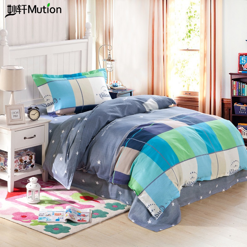 全棉儿童床品学生宿舍单人床单三件套被套床上用品纯棉高低床被罩