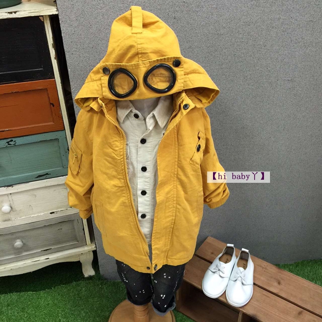 【hi baby丫】戴眼镜的儿童风衣外套