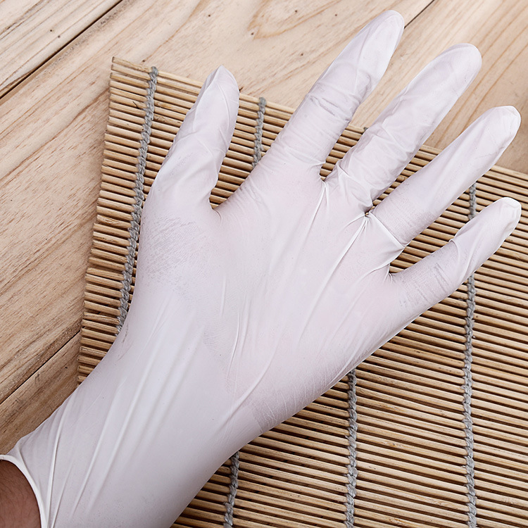 一次性橡胶白丁腈手套 防油防化学剂耐酸碱手套 食品加工手套