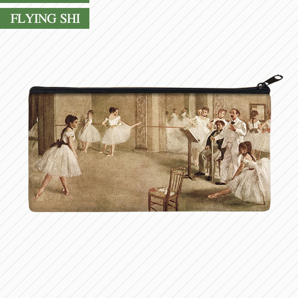 FLYING SHI 原创印花 复古油画艺术舞蹈房 图案化妆包 钱包笔袋