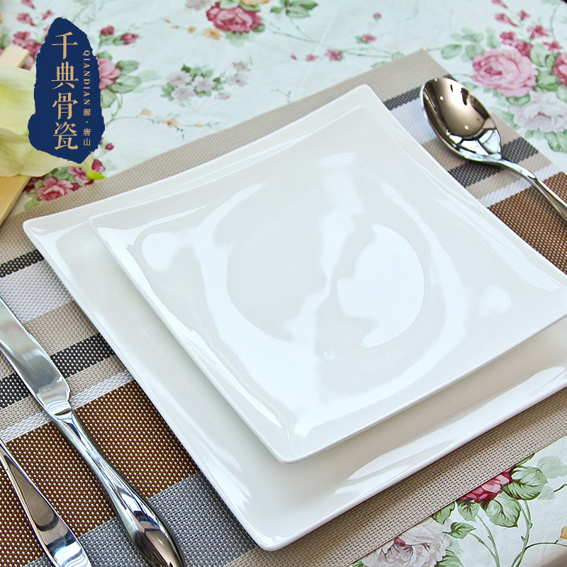 创意骨瓷四方西餐平盘陶瓷牛排盘欧式西餐餐具盘子套装菜盘碟子