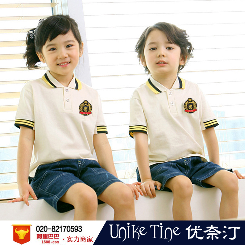 2016年夏季纯棉新款韩版儿童幼儿园小学初中校服运动套装XT116
