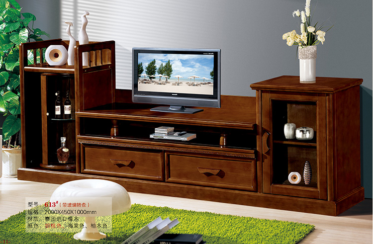 现代中式 实木电视柜 橡木 客厅地柜 高柜 背景柜 伸缩 组合 包邮