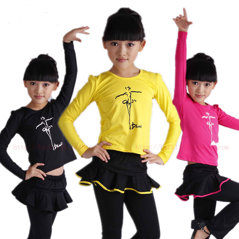 2015春季儿童舞蹈练功服 女童长袖拉丁演出服幼儿拉丁考级练功服