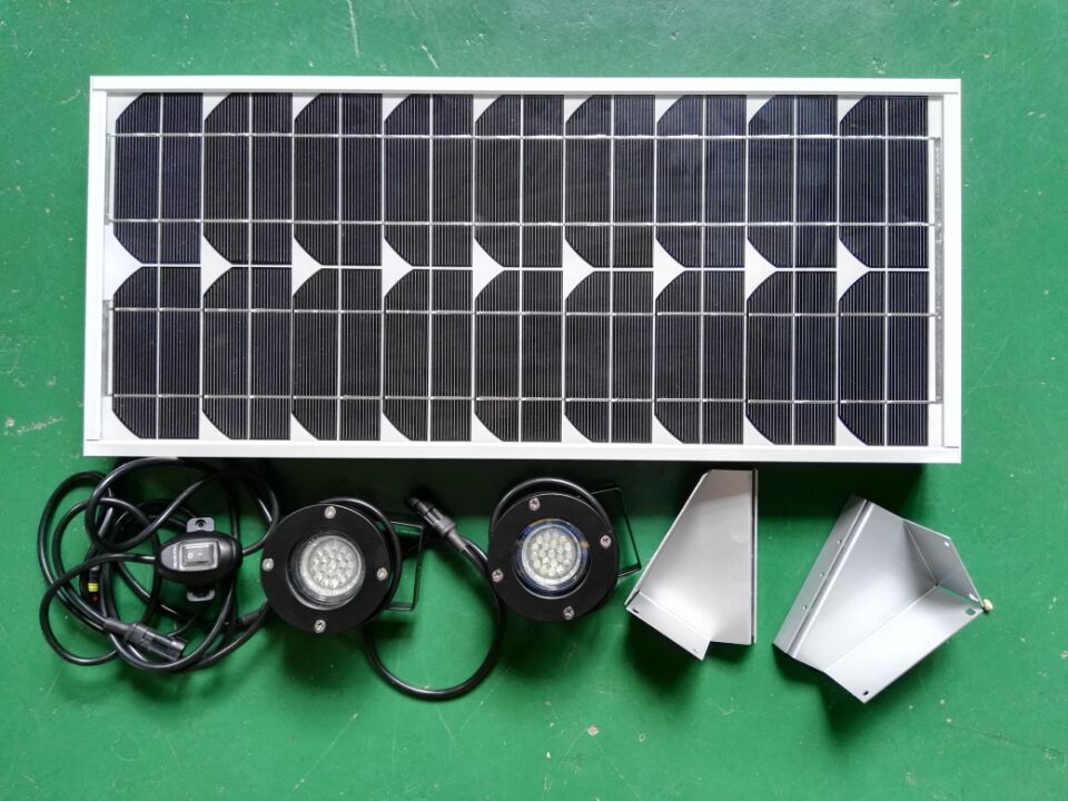 单晶硅20W18V太阳能电池板LED光源内置蓄电池有配线太阳能系统