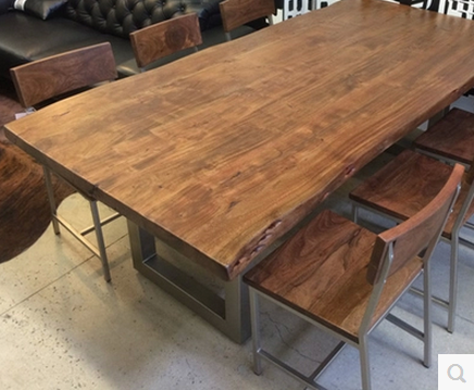 loft实木美式复古铁艺办公桌酒吧桌长方桌餐桌铁艺不规则做旧家具