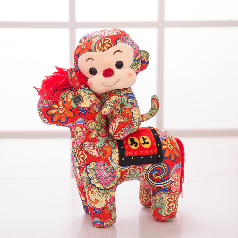 正版猴年吉祥物马上封侯公仔猴子玩偶新年礼物毛绒玩具公司礼品