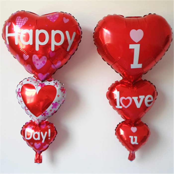 结婚铝箔铝膜气球创意串心LOVE气球婚礼婚房装饰布置心形气球