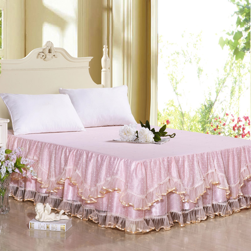 韩版公主蕾丝床裙床罩单件床盖席梦思床笠套唯美风特价