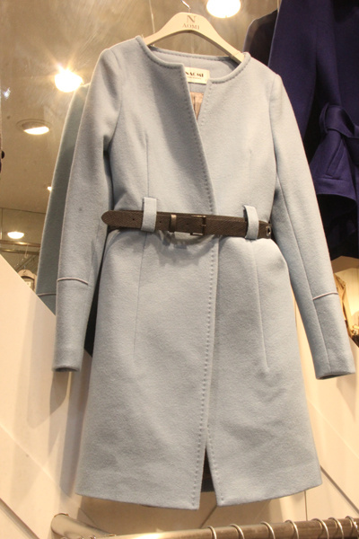 韩国代购2014秋装新款韩版女装中长款秋冬装大码羊毛呢子大衣外套