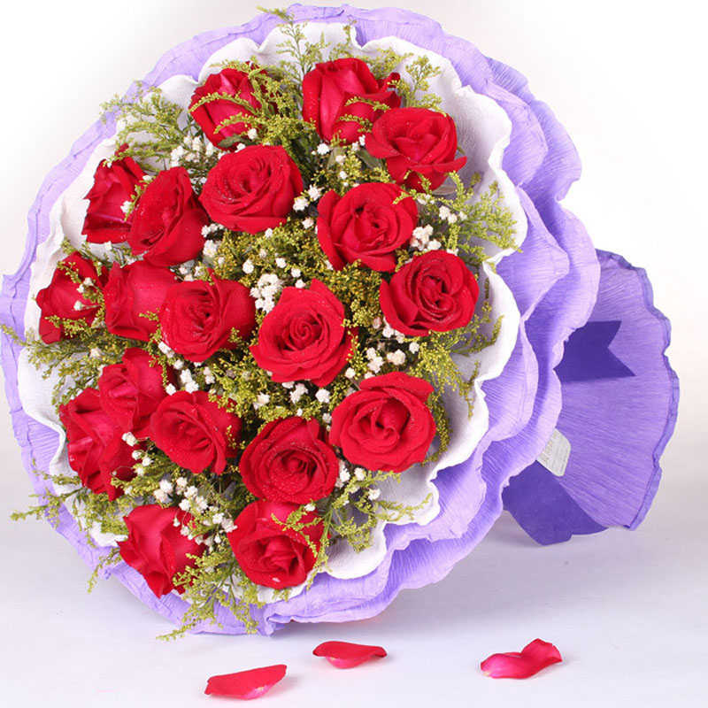 19朵红玫瑰花束北京同城鲜花速递东城朝阳海淀丰台区花店送花上海