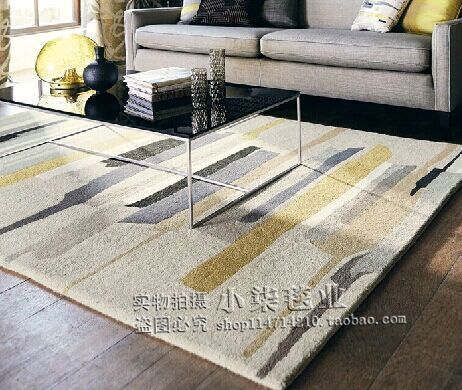 条纹大气简欧纯手工腈纶地毯卧室茶几地毯客厅地毯可定制