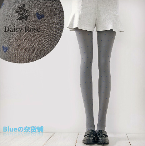 [daisy rose]秋冬新品日系甜美爱心糖果色天鹅绒不透肉打底连裤袜