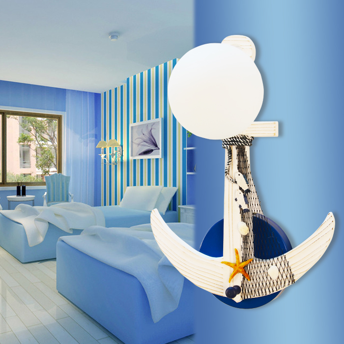 儿童灯具 卧室led创意地中海风格壁灯儿童壁灯餐厅床头灯地区包邮