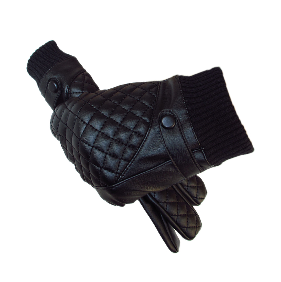 冬季pu皮男女手套 加绒保暖加厚触摸屏手套户外骑车仿真皮手套