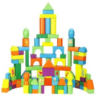 【天天特价】史派可100粒数字水果字母桶装积木木制儿童玩具