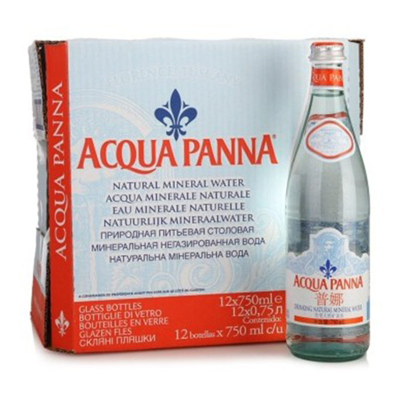 Acqua Panna普娜750ml*12瓶意大利进口天然矿泉水整箱装PK依云水