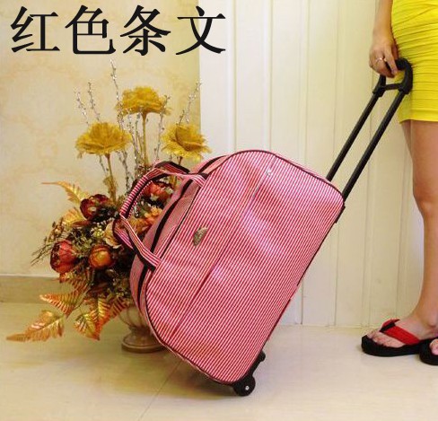 轻便手提拉杆旅行包时尚潮流 女 拉杆箱包大容量行李包防水拖轮袋