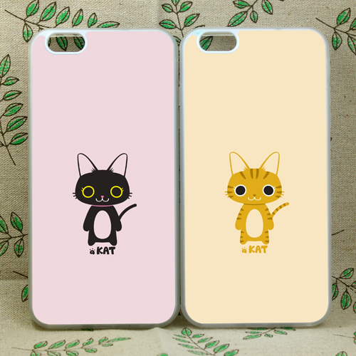 iphone6手机壳硅胶橡胶全包边防摔苹果6pius简约简单可爱猫咪6s萌