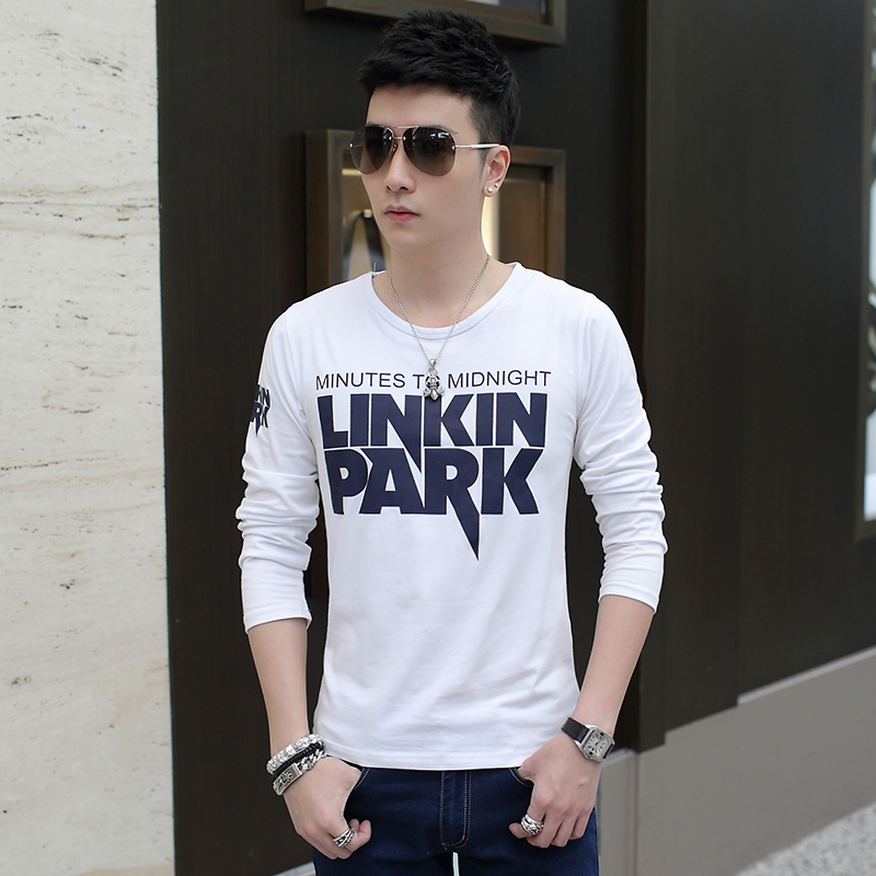 青少年男士长袖T恤 韩版修身纯棉体恤 2015新款夏季男t恤打底衫潮