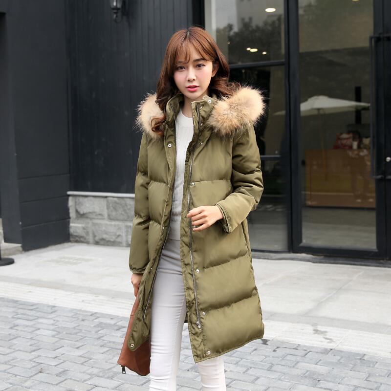 2015冬季新款女装 中长款貉子毛领加厚羽绒韩版外套棉衣面包棉服