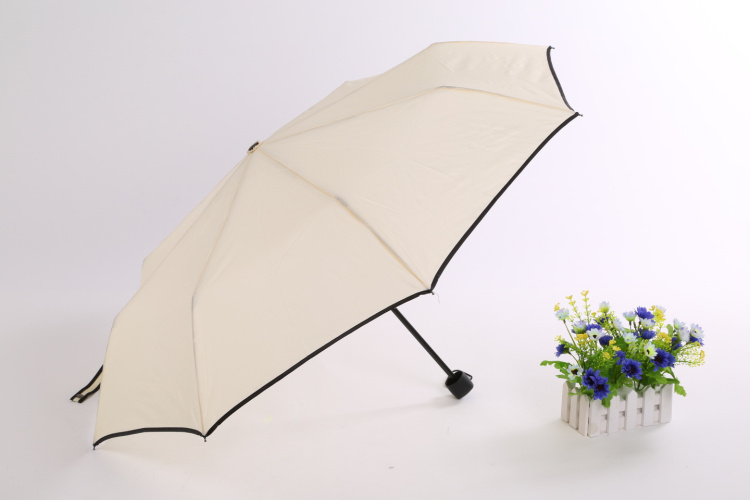 包邮创意女生伞三折折叠晴雨伞小清新糖果纯色包边雨伞定制广告伞