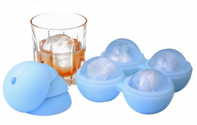 包邮 四孔硅胶冰球 直径6cm四连威士忌冰球 制冰模具 创意圆球形