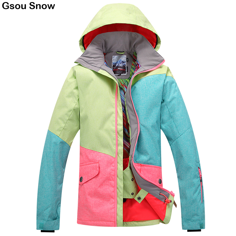 Gsou snow滑雪服女 单板双板滑雪服防水防风滑雪服保暖女款滑雪衣