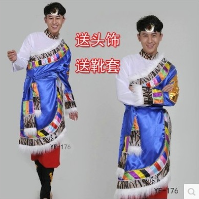 新款精品藏服藏袍男装藏族舞蹈演出服装舞台表演服蒙古民族服饰