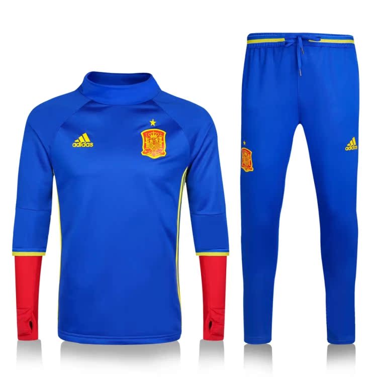 西班牙球衣 16-17欧洲杯西班牙国家队足球出场训练服收腿裤套装男