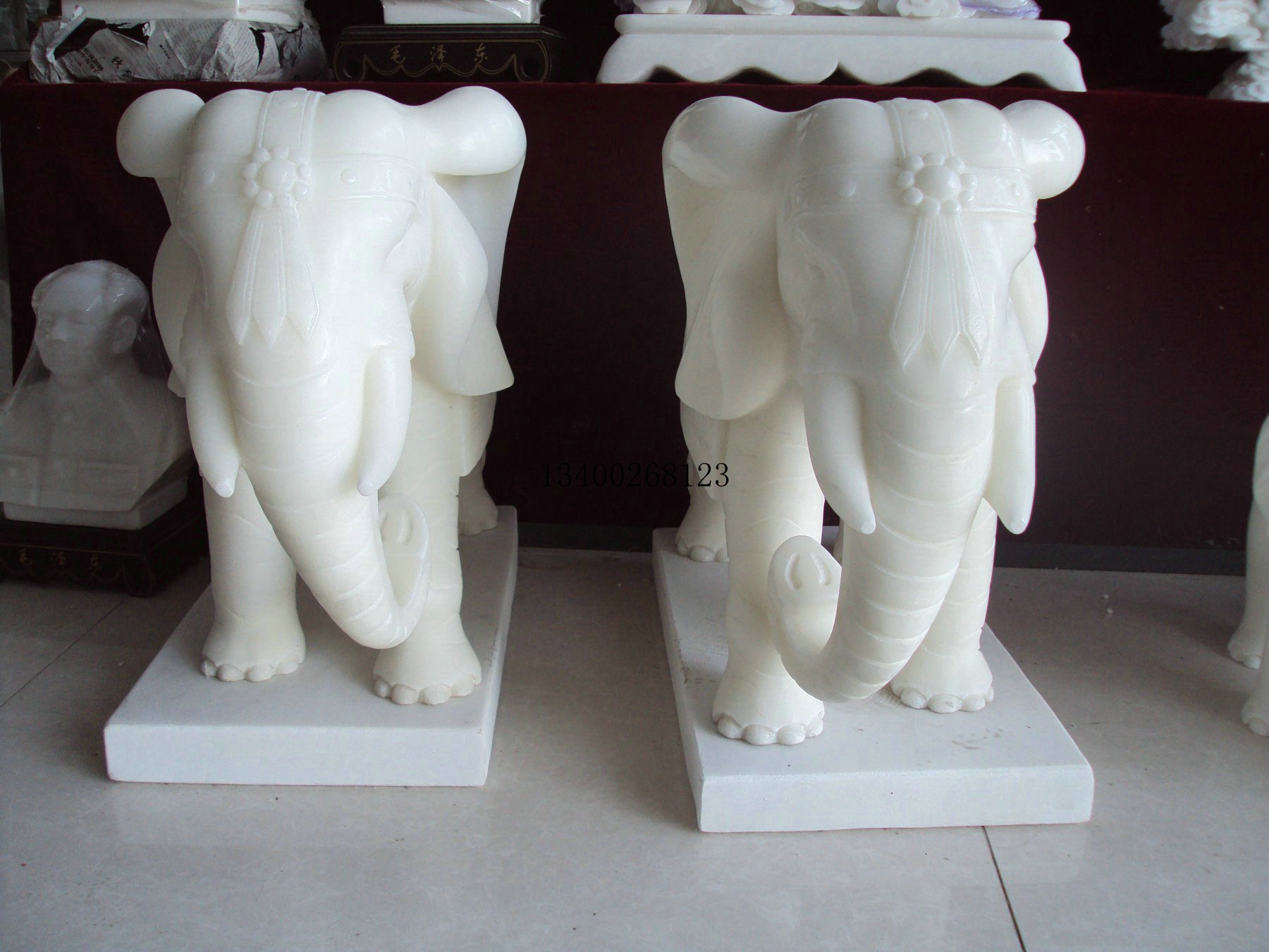 石雕大象汉白玉大象吉祥如意大象 大象雕塑招财大象精品汉白玉象