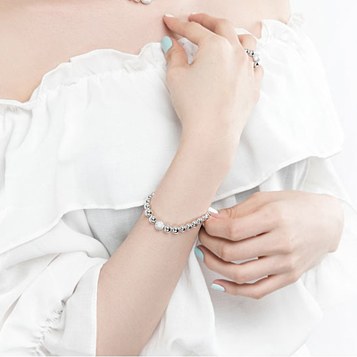 圆球手链韩国高档饰品进口女银色满钻球手链时尚手链优雅气质手镯