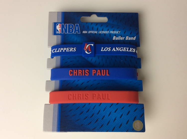 包邮NBA正品快船队保罗3号 CP3 3个装运动手环腕带圈红蓝球迷礼物