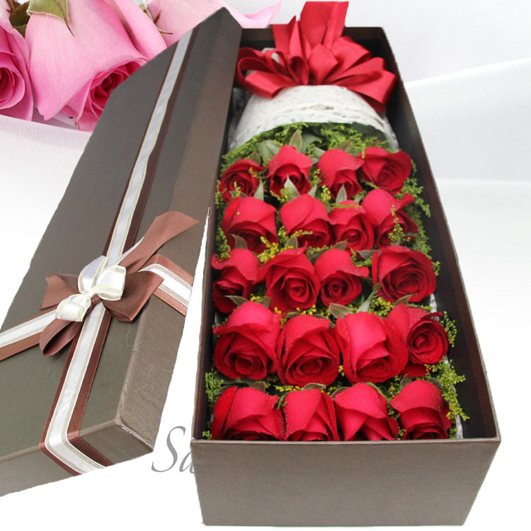 西安鲜花19朵红玫瑰礼盒同城速递爱情表白情人花店浪漫生日礼物