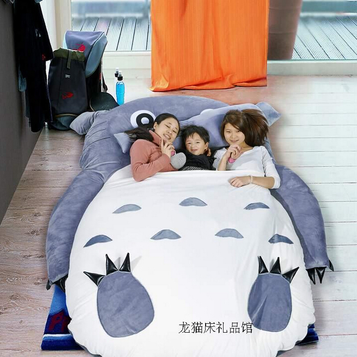 龙猫床垫单双人卡通床垫榻榻米超大可爱懒人沙发床加厚床垫子睡袋