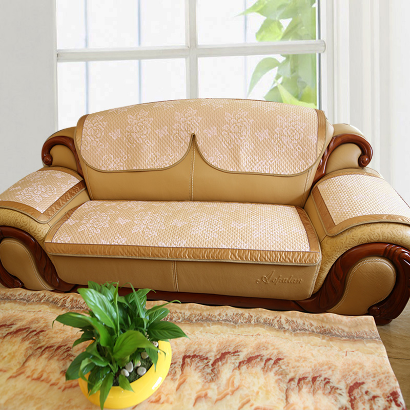 沙发垫夏天凉垫冰丝藤席凉席简约坐垫防滑田园欧式定做皮沙发垫