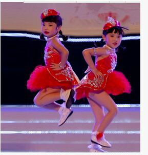 六一儿童演出服小荷风采嘚啵嘚舞蹈服幼儿舞蹈表演服漆皮蓬蓬裙