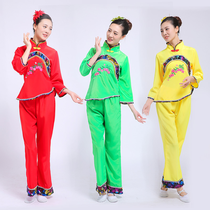 2016新款大秧歌东北二人转演出服 舞蹈表演服装女 春节民族扇子舞