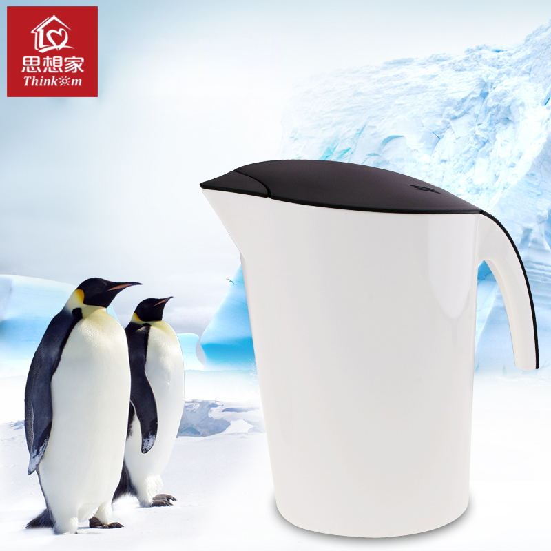 企鹅凉水壶时尚创意带盖塑料家用水具冲茶壶2升大容量冷水壶