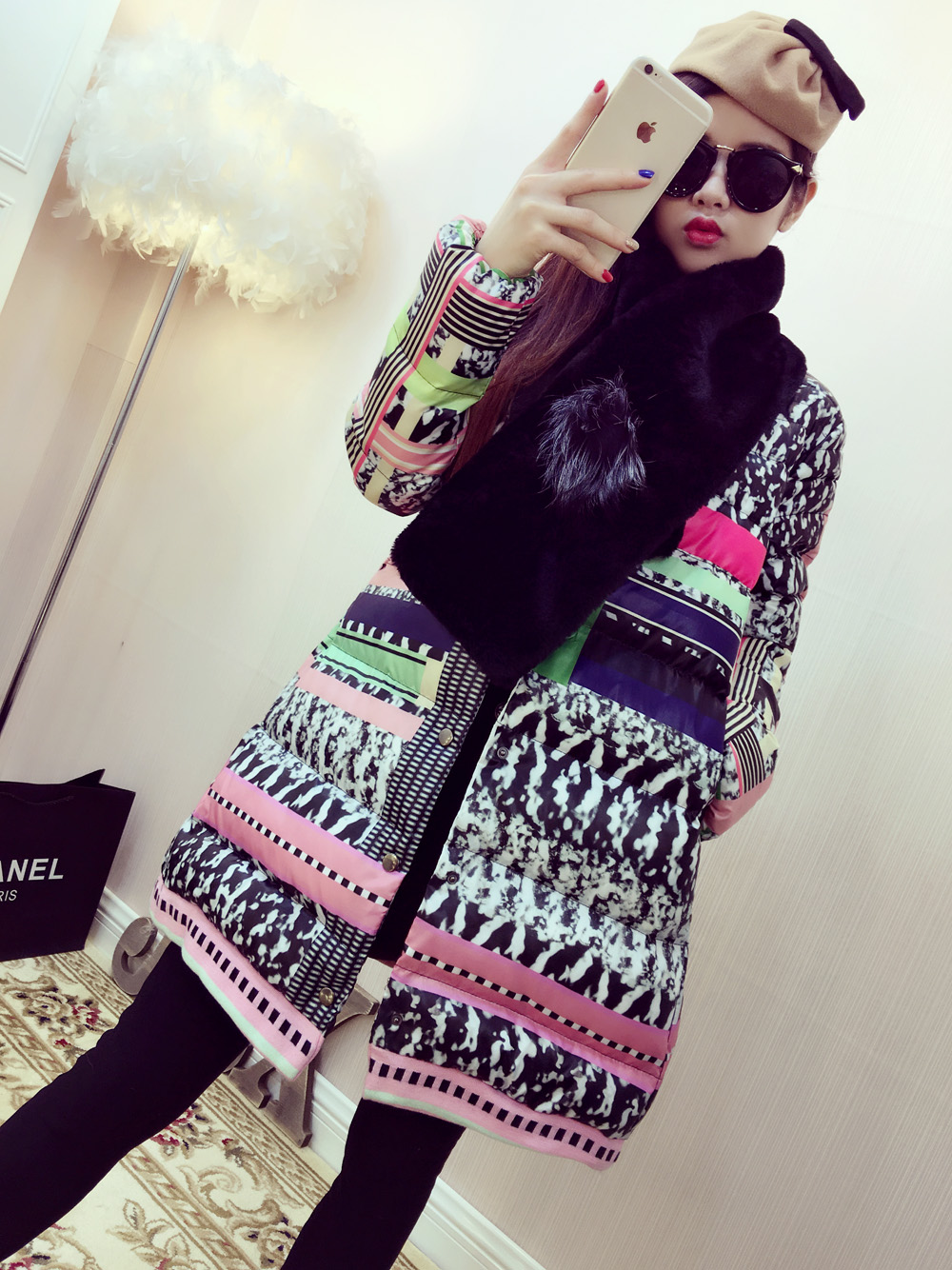 2015冬装新款羽绒棉衣 韩国修身显瘦A字型中长款加厚棉服外套女