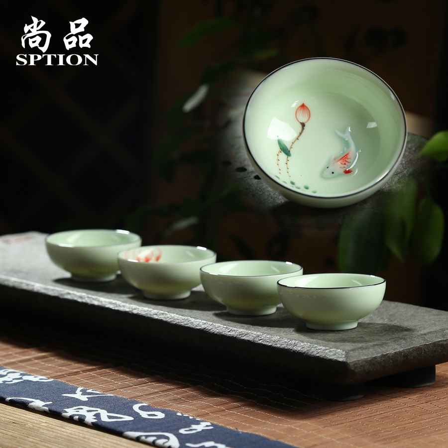茗品汇手绘品茶杯功夫茶具小茶杯品茗杯子陶瓷茶盏红茶瓷杯小茶碗