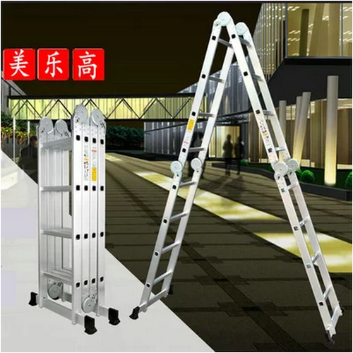 铝合金梯子收缩家用楼梯3米人字梯加厚工程关节梯子折叠梯6米5