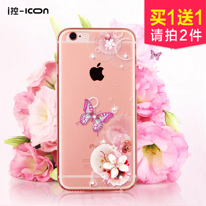 ICON新款苹果iphone6S手机壳6Splus玫瑰金专享水钻奢华保护套硬壳