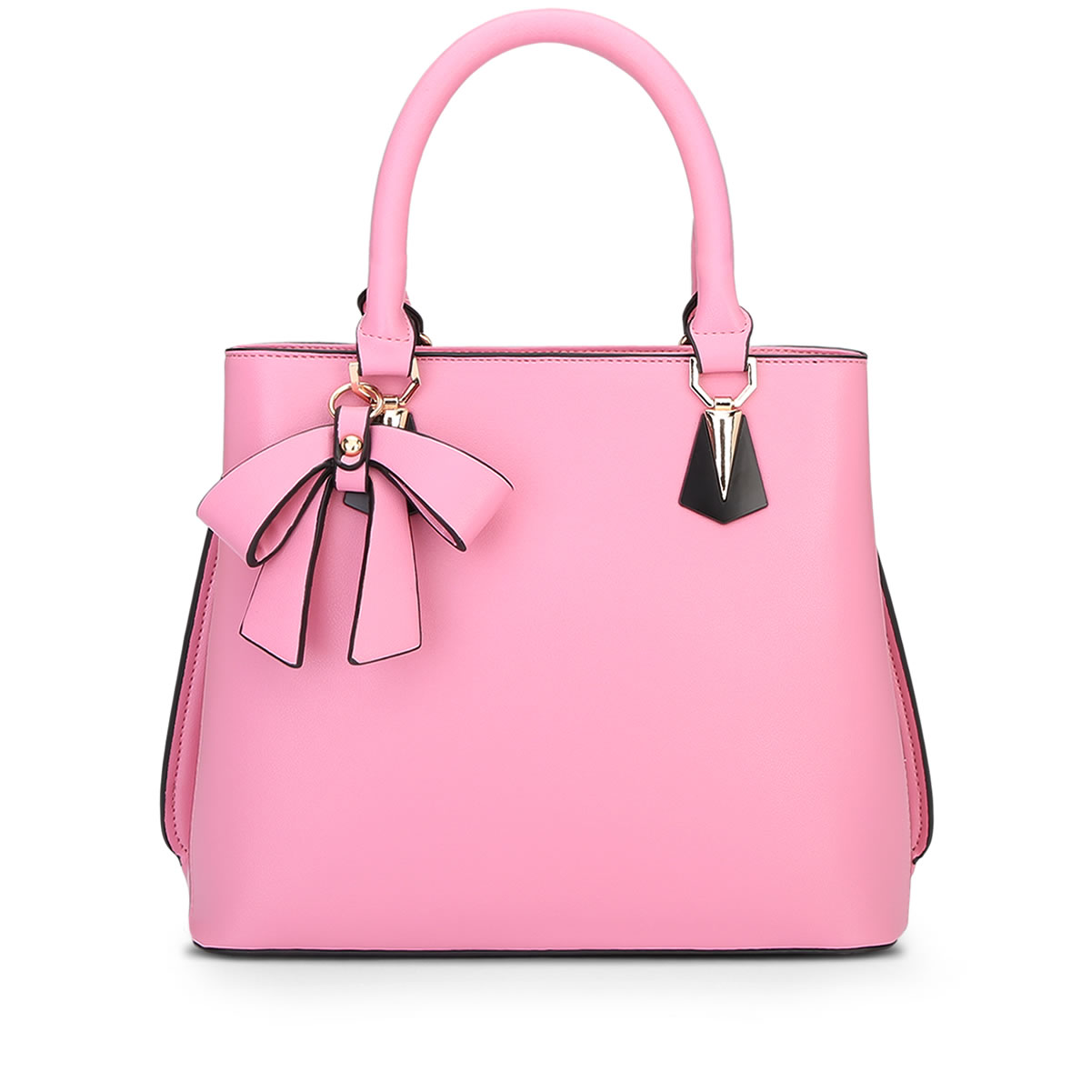 2016新款女包甜美蝴蝶结手提包包粉红色手袋简约时尚潮女包单肩包